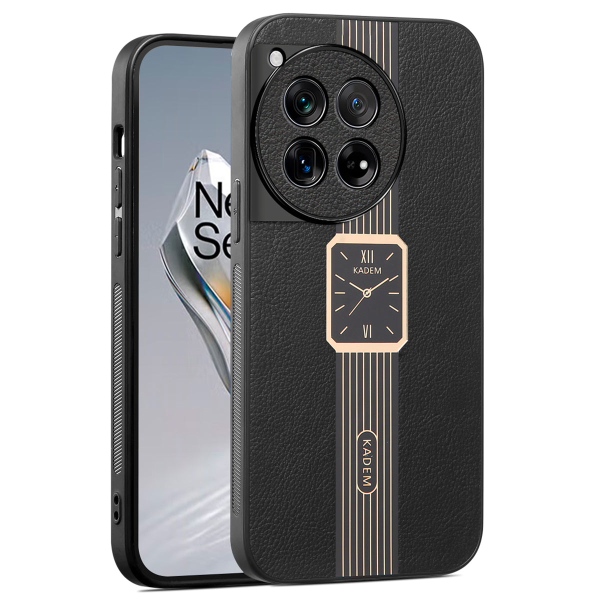KADEM For OnePlus 12R 5G / Ace 3 5G Cell Phone Case PU+TPU+Acrylic Anti-drop Back Cover KADEM For OnePlus 12R 5G / Ace 3 5G Cell Phone Case PU+TPU+Acrylic Anti-drop Back Cover